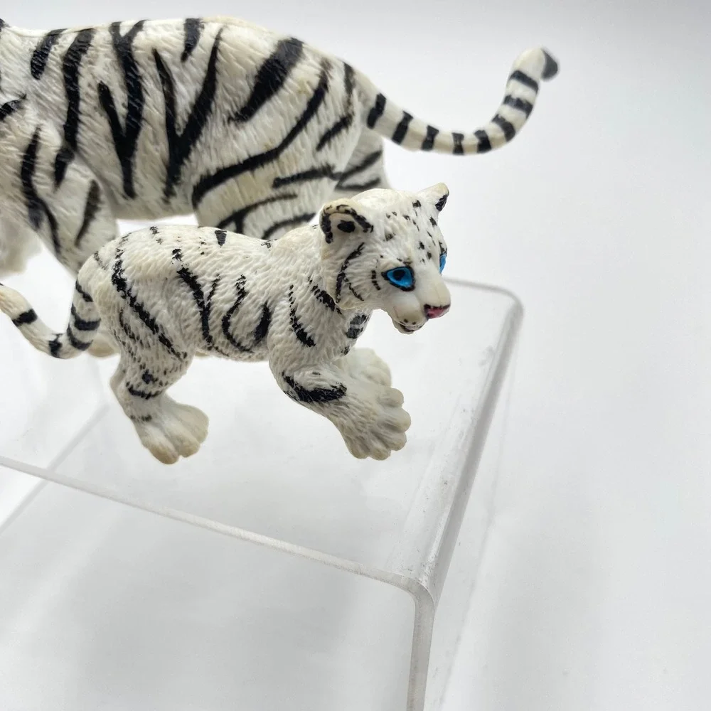 Safari Ltd‎ White Tiger Family Mother Cub Figurines Realistic Blue Eyes 1996 VTG